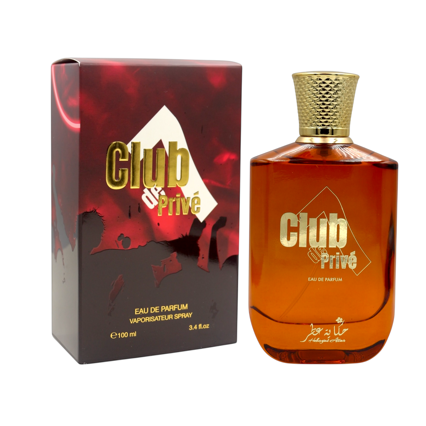 CLUBDE7PRIVE by Hekayat Attar Bottle with packaging on a transparent background