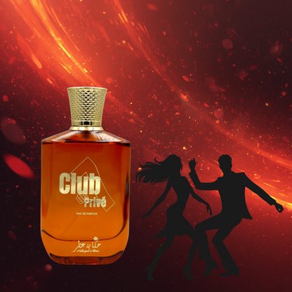 CLUBDE7PRIVE by Hekayat Attar Bottle with party theme background