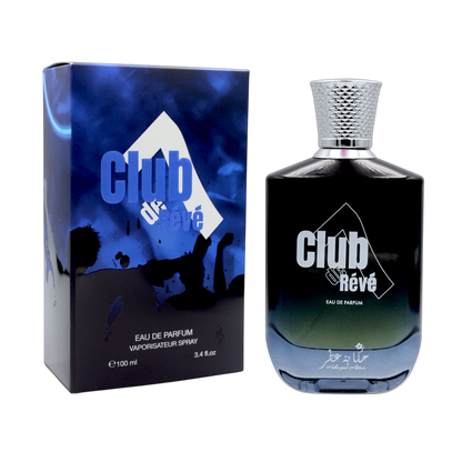 CLUBDE7REVE by Hekayat Attar bottle with packaging on a white background