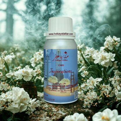 CN#5 oil perfume by Hekayat Attar bottle with luxury background