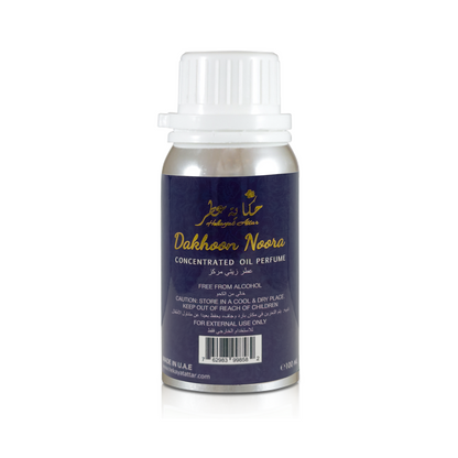 DAKHOON NOORA 100 ML OIL PERFUME by Hekayat Attar Bottle with white background