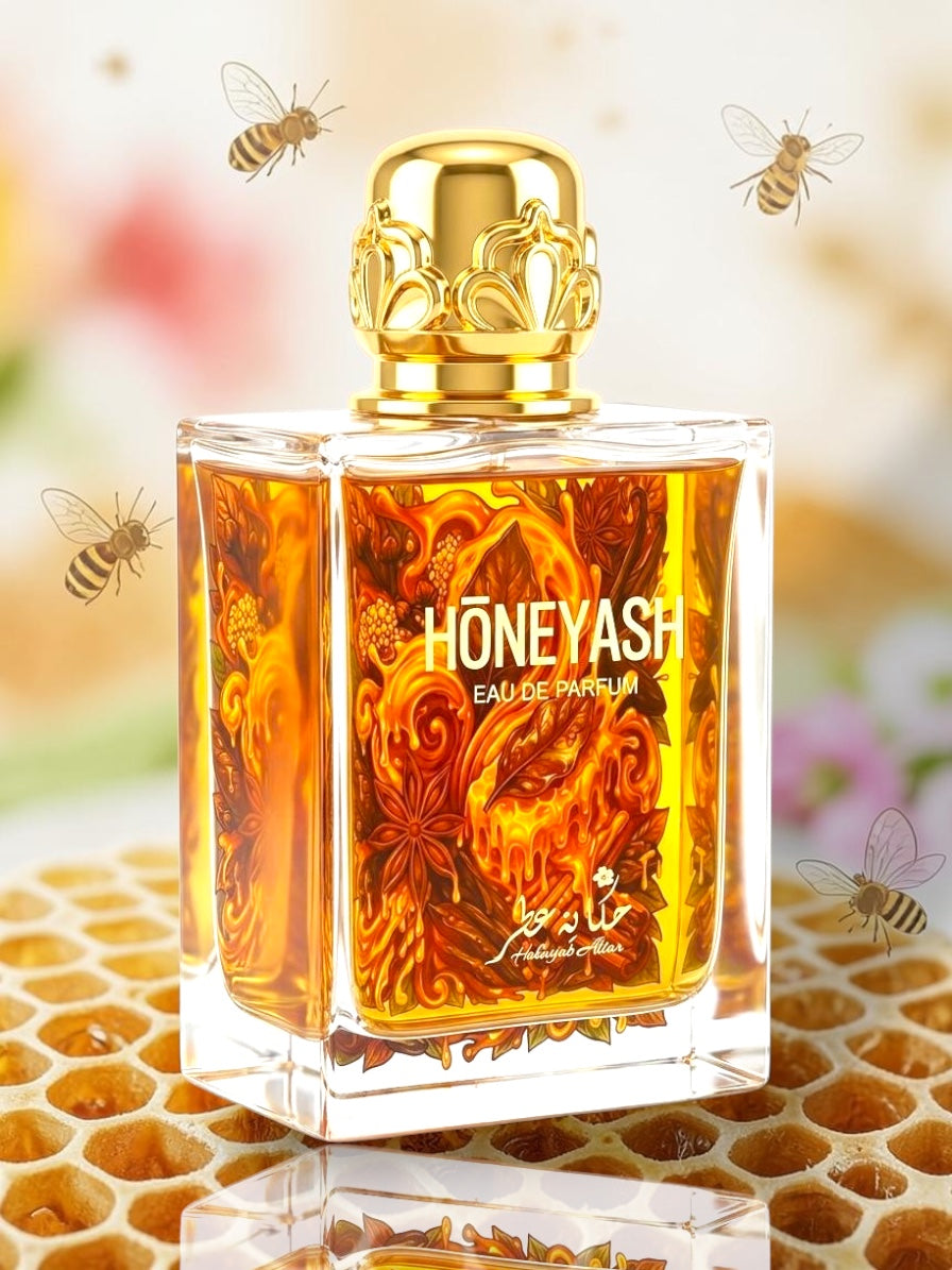 HONEYASH by Hekayat Attar luxury perfume  with the bees represent the long lasting honey fragrance