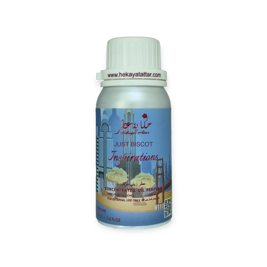 Musky Choco oil perfume by Hekayat Attar bottle with white background