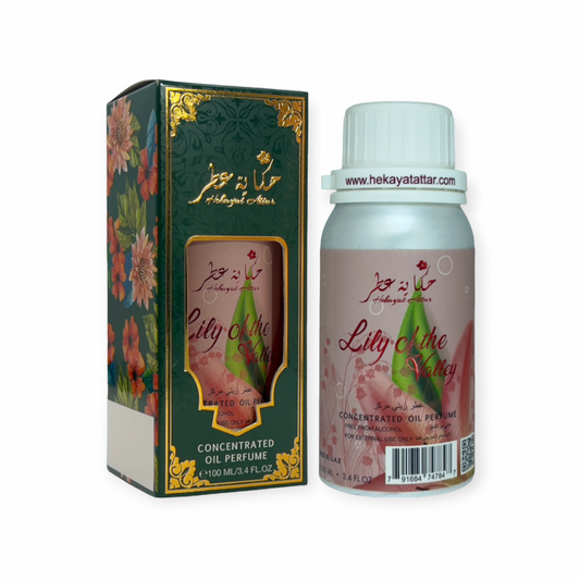 Lily of the Valley by Hekayat Attar bottle with packaging on a white background