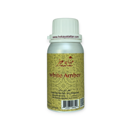WHITE AMBER by Hekayat Attar bottle on a white background