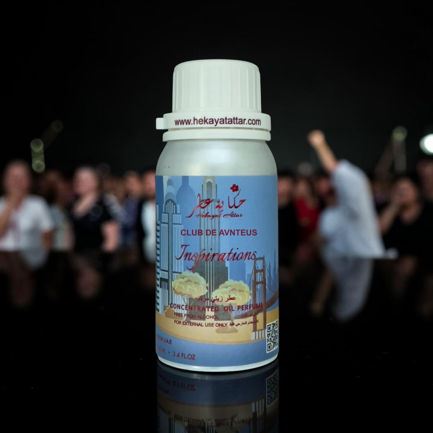 Aventus Inspired Perfume Oil Displayed On a table with party vibe